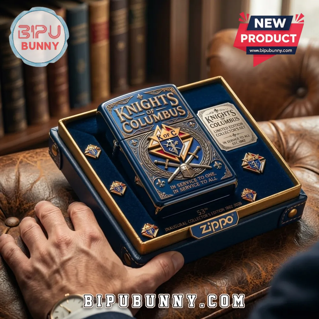 Knights of Columbus Limited Edition Brass Zippo Lighter Case Knights of Columbus Limited Edition Brass Zippo Lighter Case