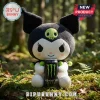 Kuromi Monster Energy Soft Plush Doll features a black and white character with a lime green skull icon in a forest.