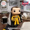 Kyle Busch KB18 vinyl figure in yellow racing suit, holding a matching cap and helmet, held by a gloved hand.!