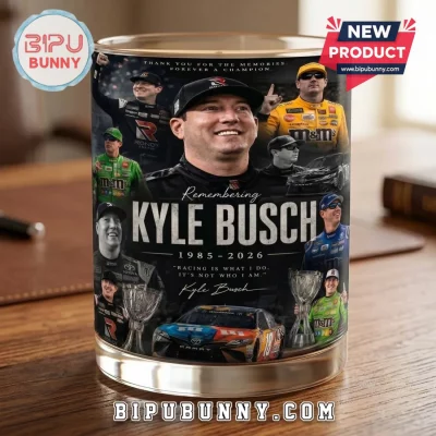 Kyle Busch NASCAR Tribute 1985-2026 Whiskey Glass