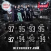 BTS group standing on stadium background with seven black jerseys featuring member names, numbers, and signatures.!