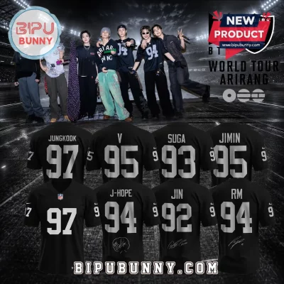 Las Vegas Raiders x BTS 2026 Black Football Jersey Las Vegas Raiders x BTS 2026 Black Football Jersey
