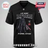 Las Vegas Raiders x Darth Vader black football jersey featuring the Star Wars villain and Raiders team branding.