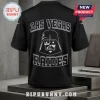 Las Vegas Raiders x Darth Vader black football jersey featuring white block lettering and an iconic Star Wars helmet graphic.