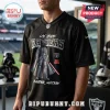 Las Vegas Raiders x Darth Vader black football jersey featuring a graphic of Darth Vader with a red lightsaber.