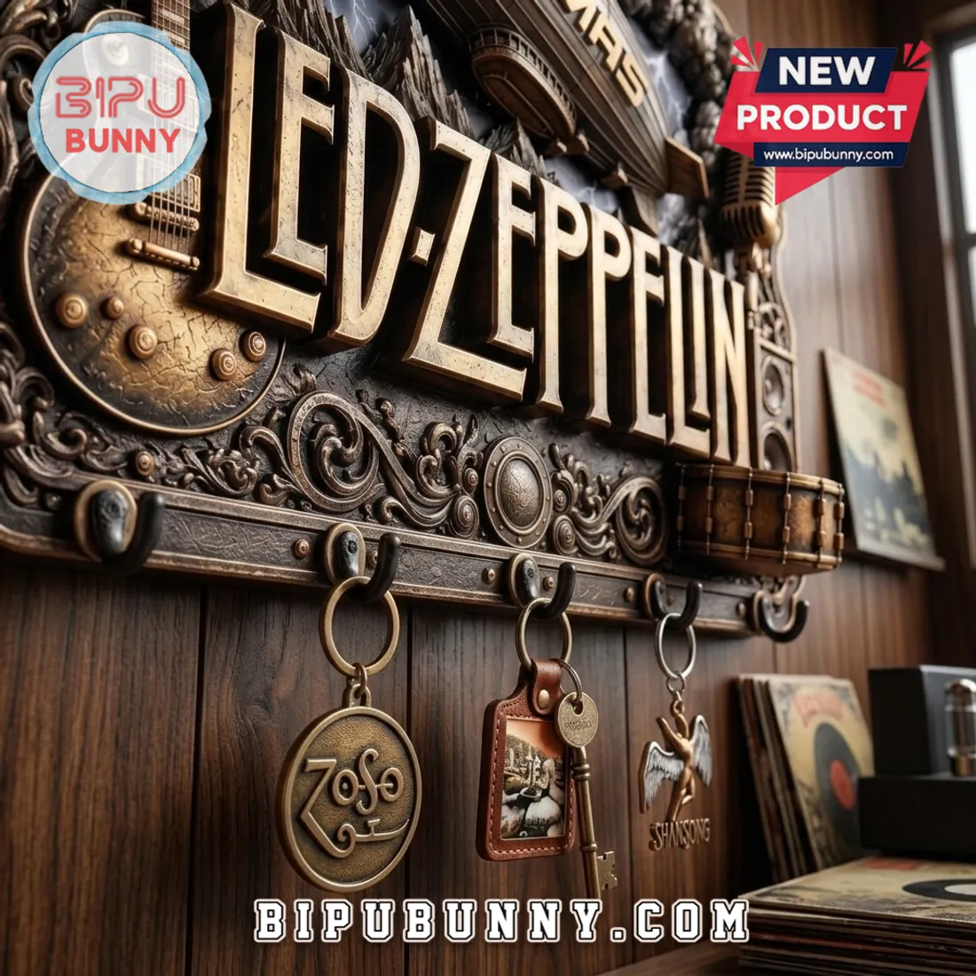Led Zeppelin Embossed Vintage Metal Wall Key Rack Led Zeppelin Embossed Vintage Metal Wall Key Rack