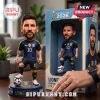 Lionel Messi bobblehead in blue Argentina jersey with soccer ball on a 2026 FIFA World Cup branded circular base.!