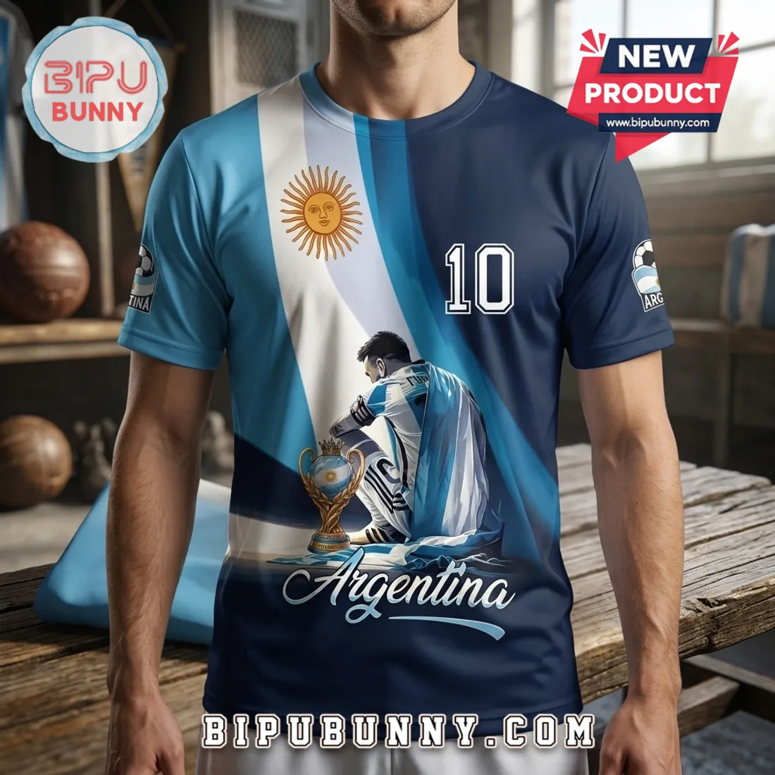 Lionel Messi Argentina National Football Team T-Shirt Lionel Messi Argentina National Football Team T-Shirt