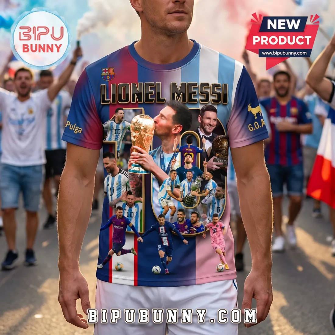 Lionel Messi Career Tribute Multi-Color T-Shirt Lionel Messi Career Tribute Multi-Color T-Shirt
