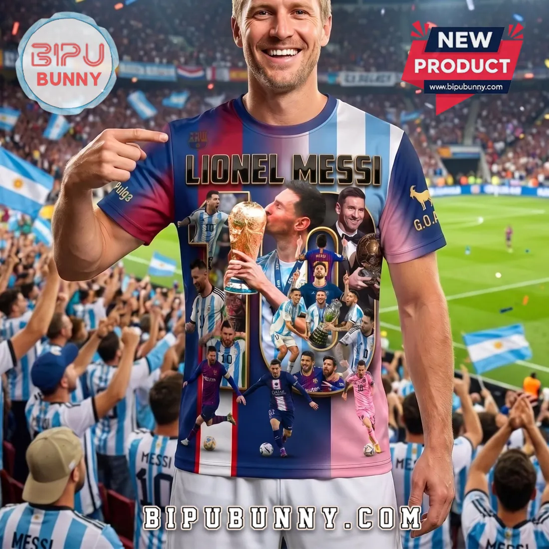 Lionel Messi Career Tribute Multi-Color T-Shirt Lionel Messi Career Tribute Multi-Color T-Shirt