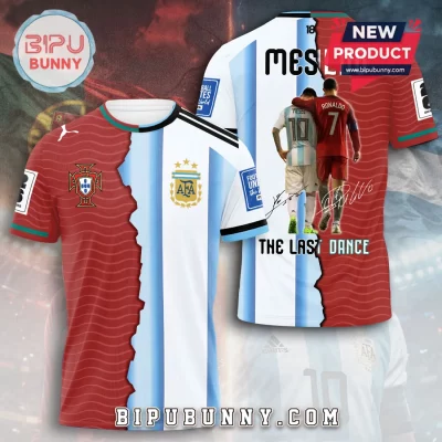 Lionel Messi x Cristiano Ronaldo Split Jersey T-Shirt