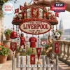 Liverpool FC decorative metal wind chime with Mohamed Salah figure, team logos, soccer ball, and red banners.!