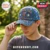 Blue acid-wash denim baseball cap with red rhinestone Liverpool FC logo, gold stars, and 1892-2026 text on brim.!