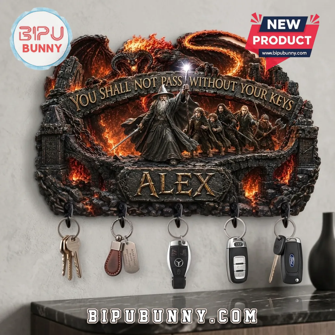 Lord of the Rings Gandalf Sculpted Wall Key Rack Lord of the Rings Gandalf Sculpted Wall Key Rack