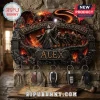 Lord of the Rings Gandalf Sculpted Wall Key Rack with fiery Balrog background, character figures, and custom name Alex.