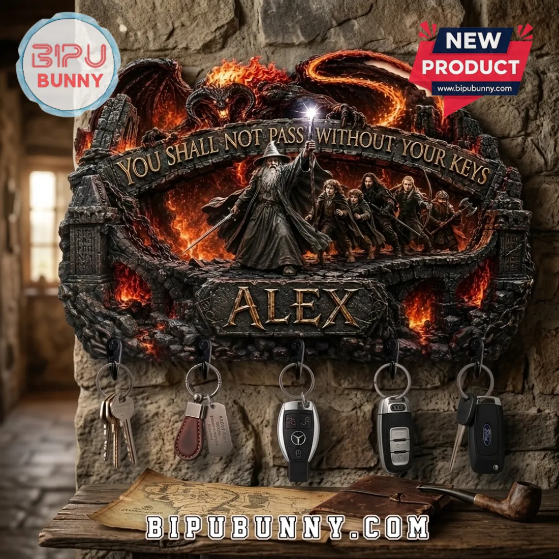 Lord of the Rings Gandalf Sculpted Wall Key Rack Lord of the Rings Gandalf Sculpted Wall Key Rack