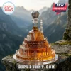 Minas Tirith Lord of the Rings 25th anniversary glass whiskey bottle with detailed city architecture and crown stopper.!