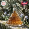 Minas Tirith shaped glass whiskey decanter containing amber liquid with 25th Anniversary Lord of the Rings engraving.!