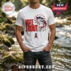 White crewneck t-shirt featuring Vote Trout text, a graphic of a trout wearing a hat, red stars, and an Angels logo.!