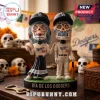 Los Angeles Dodgers Dia De Los Muertos Sculpted Bobblehead featuring two figures in baseball uniforms with sugar skull art.