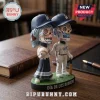 Los Angeles Dodgers Dia De Los Muertos sculpted bobblehead featuring two figures with painted sugar skull face designs.