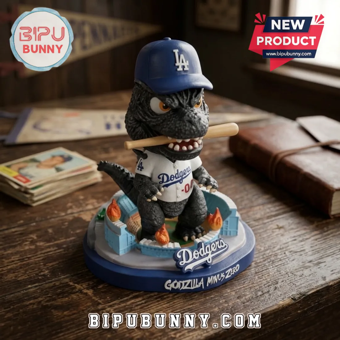 Los Angeles Dodgers Godzilla Minus Zero Sculpted Figurine Los Angeles Dodgers Godzilla Minus Zero Sculpted Figurine