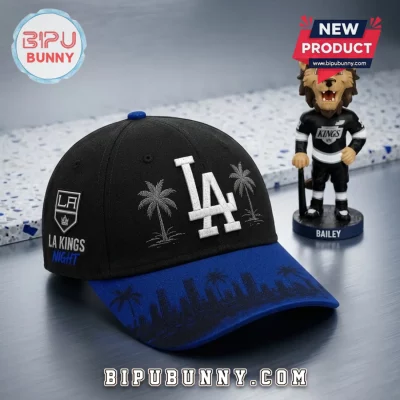 Los Angeles Dodgers x Los Angeles Kings Black Adjustable Cap