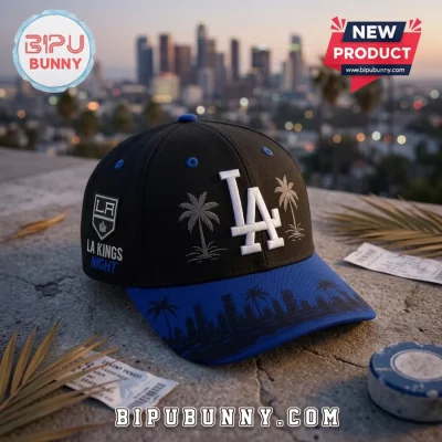 Los Angeles Dodgers x Los Angeles Kings Black Adjustable Cap