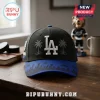 Los Angeles Dodgers x Los Angeles Kings Black Adjustable Cap featuring white LA logo and palm tree embroidery on brim.