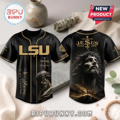 LSU Tigers Jesus Saved My Life Baseball Jersey