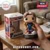 Luka Modric Funko Pop vinyl figure holding gold trophy with Croatia jersey on display base next to branded window box.!