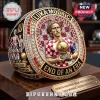 Luka Modric championship ring featuring a gold football, red and white Croatian checkerboard pattern, and jeweled accents.!