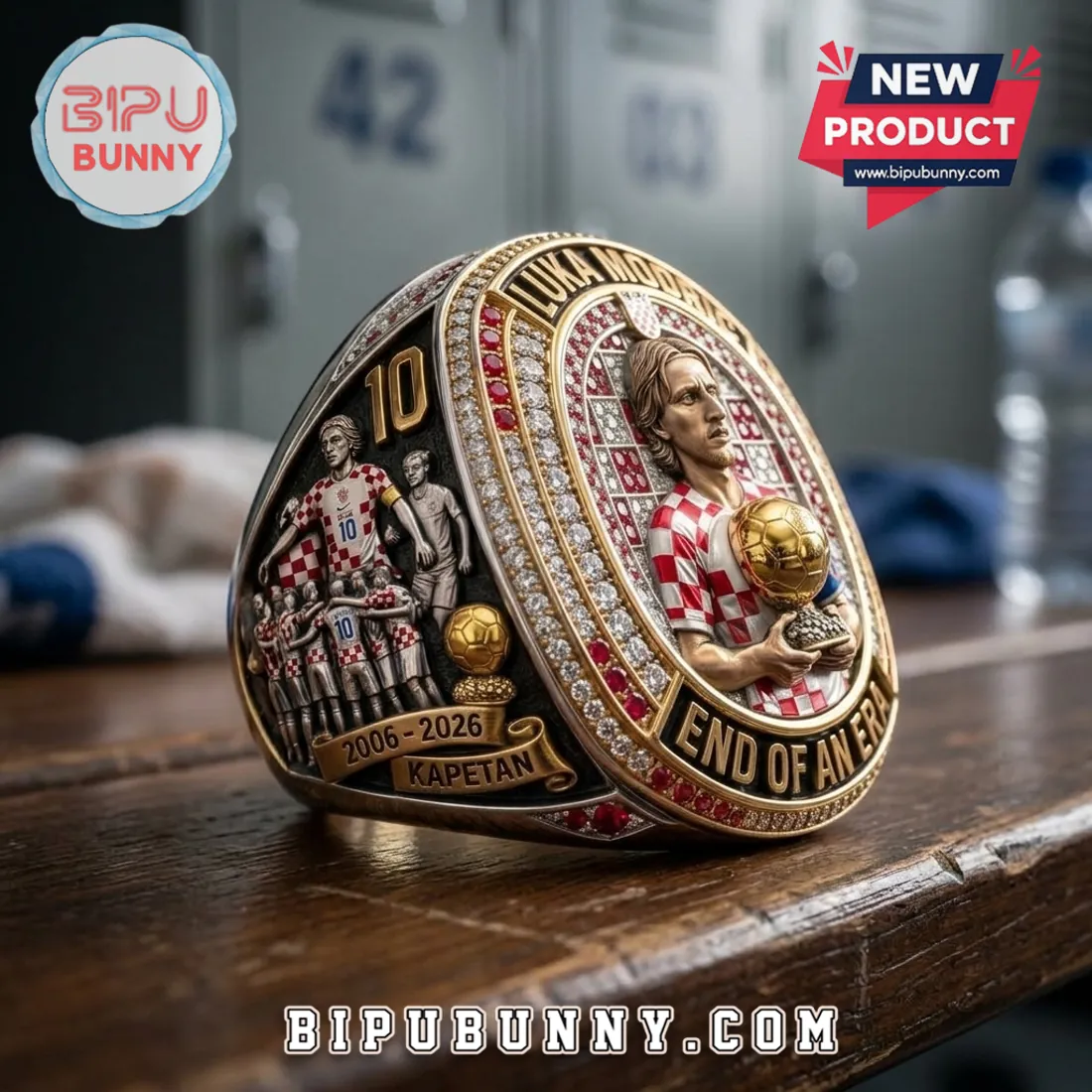 Luka Modric Croatia National Team Gold Commemorative Ring Luka Modric Croatia National Team Gold Commemorative Ring