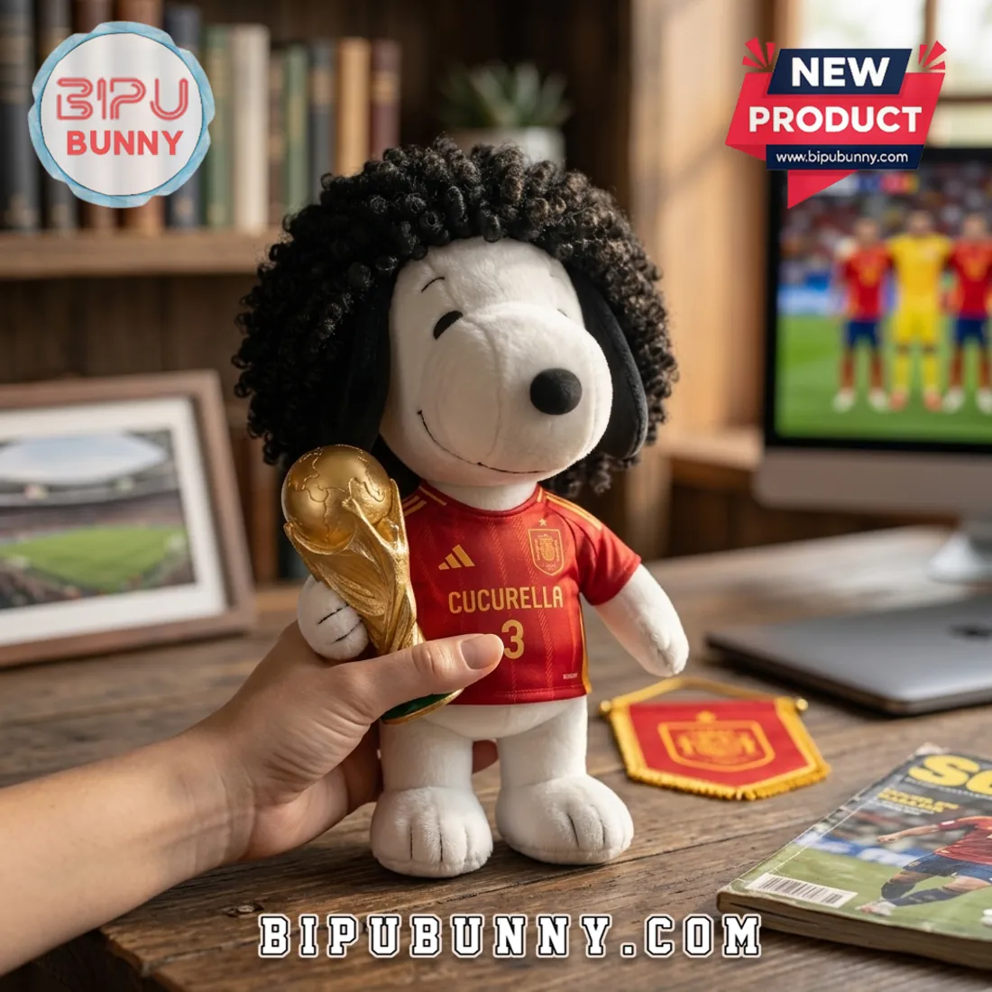 Marc Cucurella Spain Snoopy Plush Toy Marc Cucurella Spain Snoopy Plush Toy