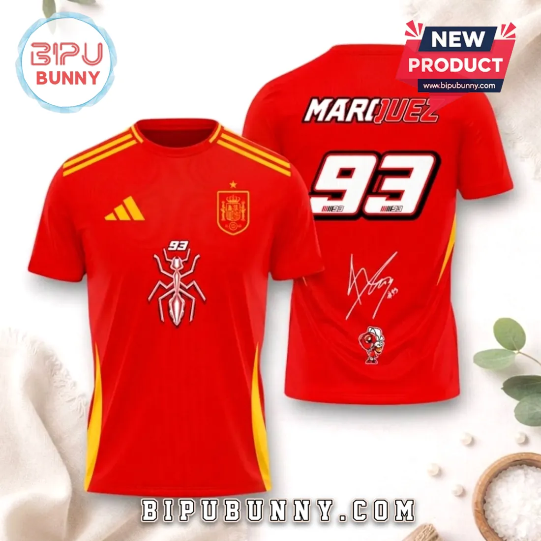 Marc Marquez Spain National Team Red Football Jersey Marc Marquez Spain National Team Red Football Jersey