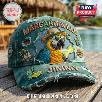 Margaritaville Jimmy Parrot Premium Embroidered Distressed Cap