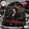 Marilyn Manson Halloween Beanie Hat 2026 featuring a gothic graveyard, red moon, and the text This Is Halloween.