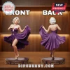 Marilyn Monroe 100th Anniversary Decorative Collectible Figure showing front and back views in a purple dress on a base.