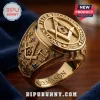 Masonic Gold Plated Square and Compass Men's Ring featuring detailed engravings, 'Free & Accepted Masons' text, and G symbol.