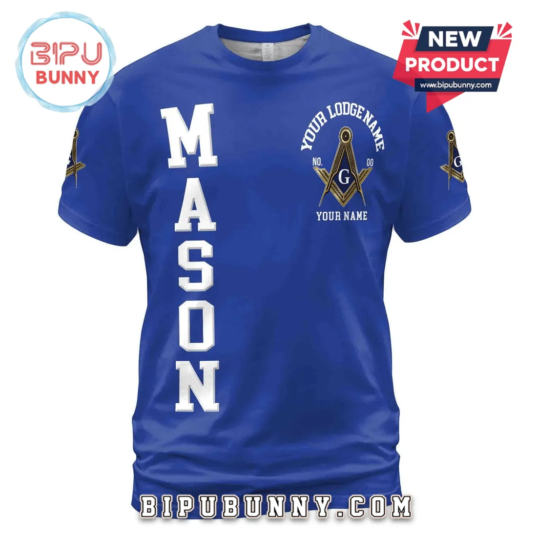 Masonic Lodge Personalized Royal Blue T-Shirt Masonic Lodge Personalized Royal Blue T-Shirt