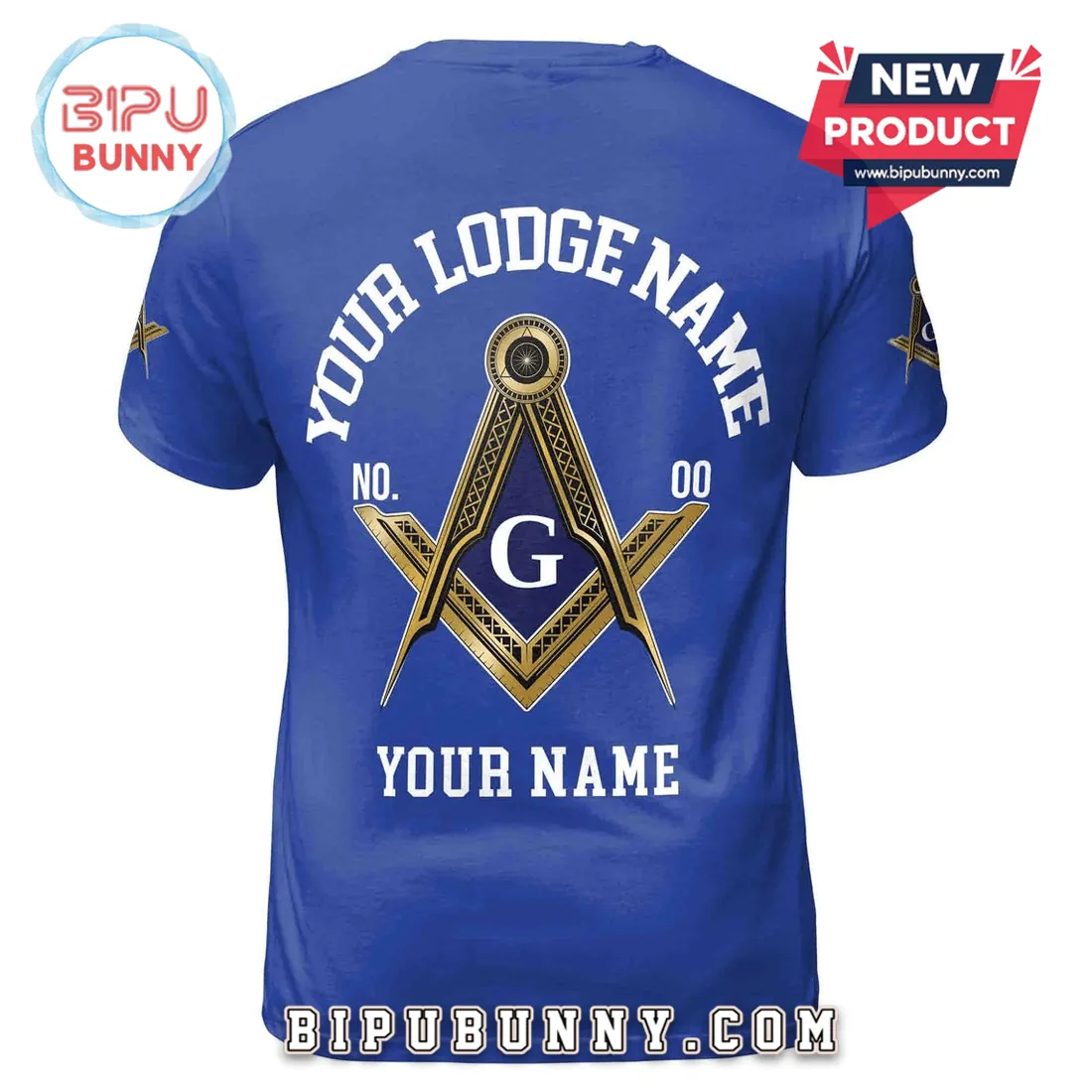 Masonic Lodge Personalized Royal Blue T-Shirt Masonic Lodge Personalized Royal Blue T-Shirt