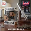 Agent J Funko Pop style figure in MIB anniversary box with neuralyzer prop on wooden stand and metal alien keychain.!