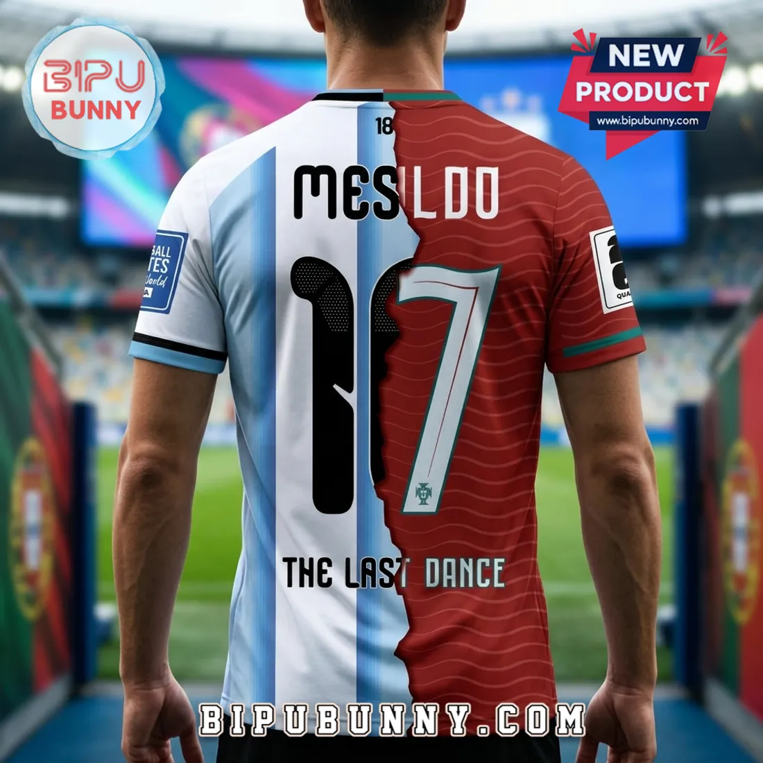 Messi x Ronaldo The Last Dance Split Design Hoodie Messi x Ronaldo The Last Dance Split Design Hoodie