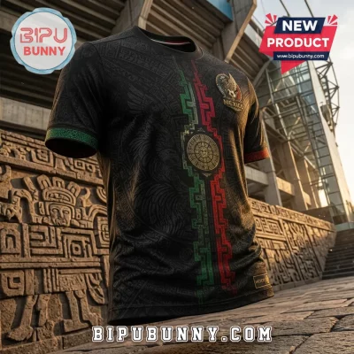 Mexico National Soccer Team Aztec Inspired Black T-Shirt