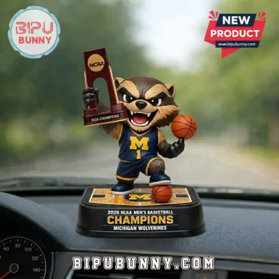Michigan Wolverines 2026 NCAA Basketball Champion Raccoon Figurine