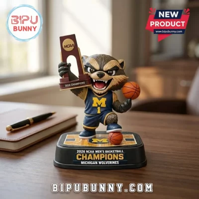 Michigan Wolverines 2026 NCAA Basketball Champion Raccoon Figurine