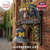 Michigan Wolverines NCAA basketball championship metal wall bell with mascot, basketballs, and Go Blue banner.!