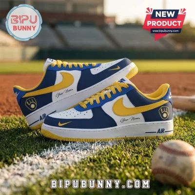 Milwaukee Brewers Custom Nike Air Force 1 Low Sneakers