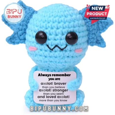 Mini Blue Axolotl Emotional Support Crochet Toy