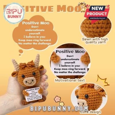 Mini Highland Cow Crochet Emotional Support Doll